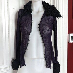 MAJOR ISO - lip service fur mesh spiderweb cardigan